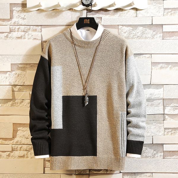 2020 new sweaters patchwork men's long sleeves autumn winter pullover knitted o-neck plus oversized 5xl, White;black
2020 new sweaters patchwork men's long sleeves autumn winter pullover knitted o-neck plus oversized 5xl, White;black