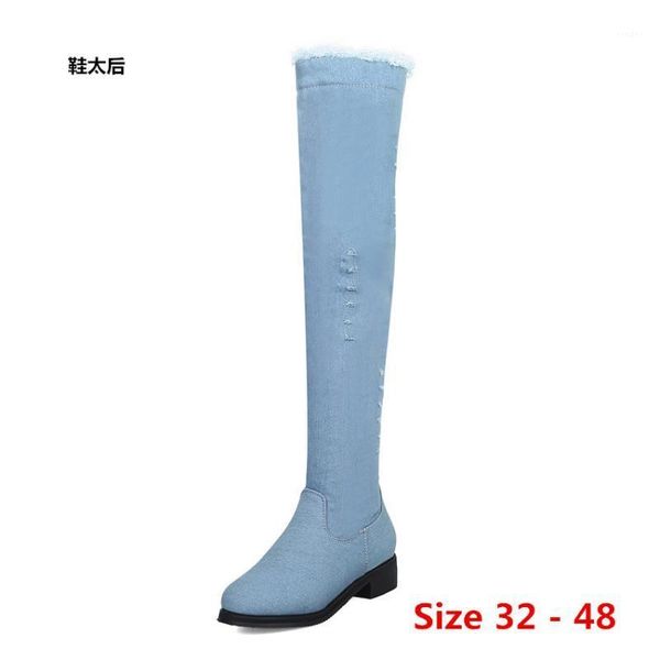 boots women over the knee denim square med heels autumn winter woman shoes long small big size 32 - 481, Black
boots women over the knee denim square med heels autumn winter woman shoes long small big size 32 - 481, Black