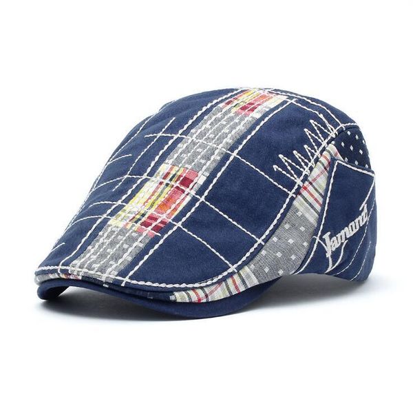 berets brand jamont adjustable casual peaked cap irregular embroidery beret plaid stitching all-match hat, Blue;gray
berets brand jamont adjustable casual peaked cap irregular embroidery beret plaid stitching all-match hat, Blue;gray