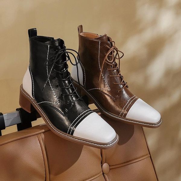boots brand fashion genuine leather women ankle shoes autumn winter square heels zipper black brown short big size 34-42
boots brand fashion genuine leather women ankle shoes autumn winter square heels zipper black brown short big size 34-42