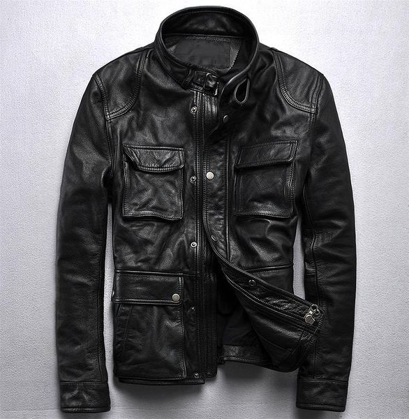 genuine leather men jacket cowhide locomotive clothing zipper stand collar slim fit black youth winter coat1
genuine leather men jacket cowhide locomotive clothing zipper stand collar slim fit black youth winter coat1