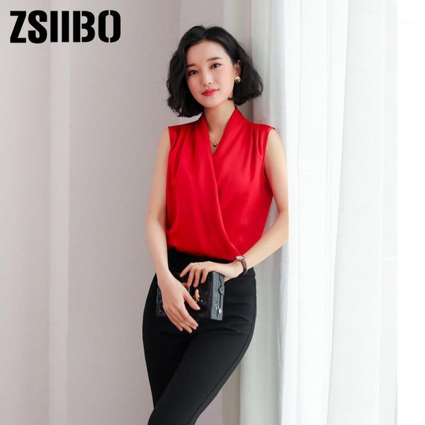 women's blouses & shirts korean style women work blouse 2021 summer irregular silk shirt vintage sleeveless ladise boho plus size femal, White
women's blouses & shirts korean style women work blouse 2021 summer irregular silk shirt vintage sleeveless ladise boho plus size femal, White