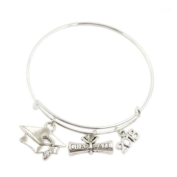 graduation diploma bachelor cap 2018 2019 bangle silver bracelet stainless steel expandable wire bangle charm diy gift jewelry1, White
graduation diploma bachelor cap 2018 2019 bangle silver bracelet stainless steel expandable wire bangle charm diy gift jewelry1, White