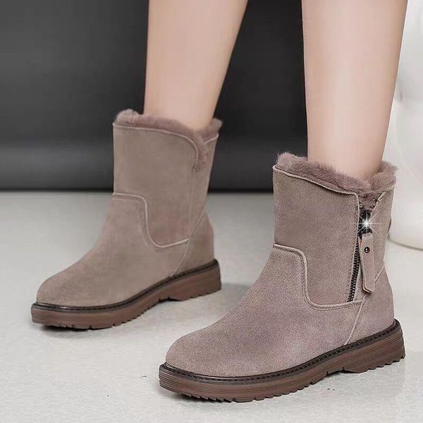 women's snow boots for autumn winter cotton boots zipper ankle ground leather snow female warm outdoor, Black
women's snow boots for autumn winter cotton boots zipper ankle ground leather snow female warm outdoor, Black