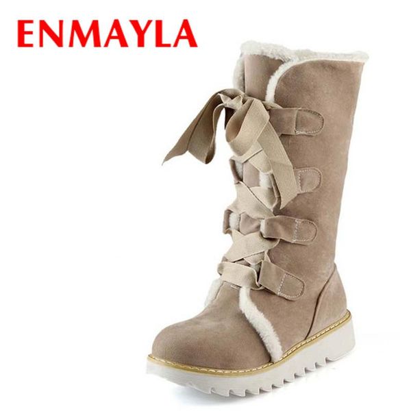 enmayla new half knee boots fashion thick fur warm winter shoes woman vintage lace up platform outdoor snow boots women, Black
enmayla new half knee boots fashion thick fur warm winter shoes woman vintage lace up platform outdoor snow boots women, Black