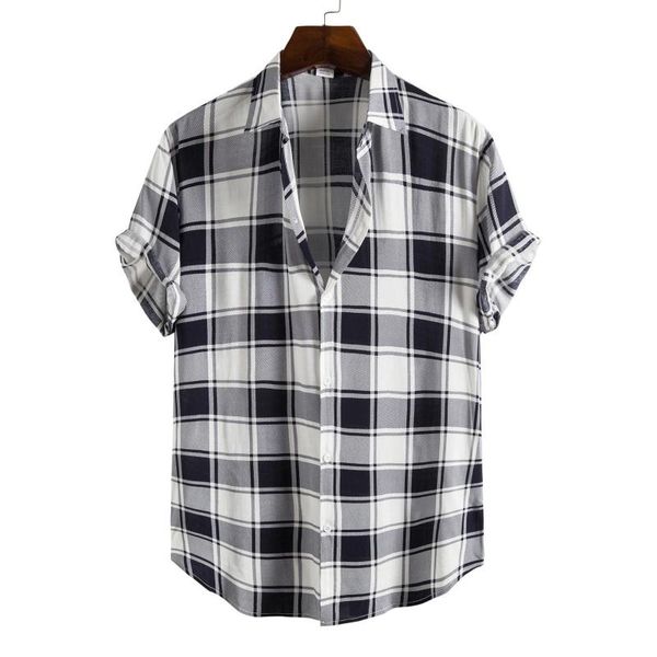 summer men hawaiian shirt plaid printing lapel short sleeve blouse streetwear button 2021 casual shirts camisa masculina, White;black
summer men hawaiian shirt plaid printing lapel short sleeve blouse streetwear button 2021 casual shirts camisa masculina, White;black