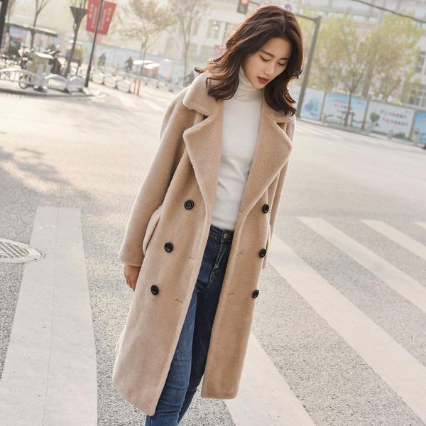 women real fur coat winter sheep shearing 200% wool jacket korean clothes long jackets manteau femme ll208 kj42271, Black
women real fur coat winter sheep shearing 200% wool jacket korean clothes long jackets manteau femme ll208 kj42271, Black