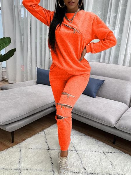 women's tracksuits autumn winter leisure personality zipper solid color sweater two-piece women lounge wear set1, Gray
women's tracksuits autumn winter leisure personality zipper solid color sweater two-piece women lounge wear set1, Gray