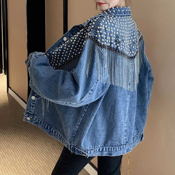 2021 spring autumn denim jacket dark women jackets tassel rivet black outwear streetwear punk fashion jeans coat new phai, Black;brown
2021 spring autumn denim jacket dark women jackets tassel rivet black outwear streetwear punk fashion jeans coat new phai, Black;brown