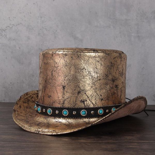 women men leather hat president lday fedora hat magic flat steampunk cosplay pork pie party cap, Blue;gray
women men leather hat president lday fedora hat magic flat steampunk cosplay pork pie party cap, Blue;gray