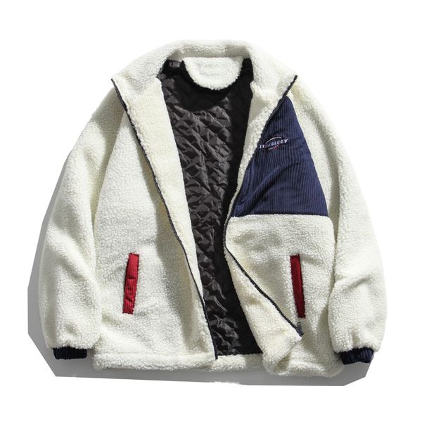 cotton padded thick jackets streetwear hip hop corduroy fleece color block patchwork full zip winter coats mens outwear, Black;brown
cotton padded thick jackets streetwear hip hop corduroy fleece color block patchwork full zip winter coats mens outwear, Black;brown