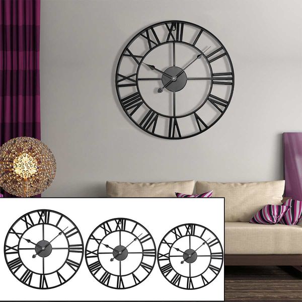 40/47/60/80cm modern 3d large retro black iron round art hollow metal wall clock nordic roman numerals clock home decoration 1008
40/47/60/80cm modern 3d large retro black iron round art hollow metal wall clock nordic roman numerals clock home decoration 1008