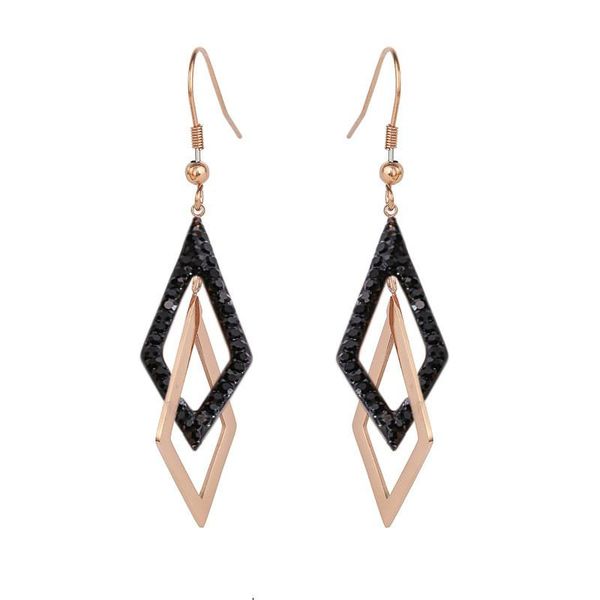 JIOROMY Luxury Black Diamonds Earrings Titanium Steel Jewelry Gold Drop Geometric Double Rhombus Earrings For Women 2021, Silver
JIOROMY Luxury Black Diamonds Earrings Titanium Steel Jewelry Gold Drop Geometric Double Rhombus Earrings For Women 2021, Silver