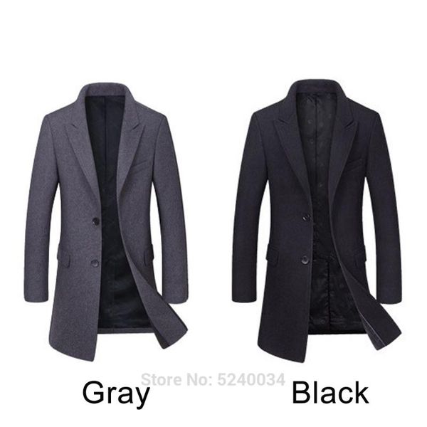 men's wool & blends business woolen coat slim-fit mid-length thick single-breasted stand-collar trench, Black
men's wool & blends business woolen coat slim-fit mid-length thick single-breasted stand-collar trench, Black