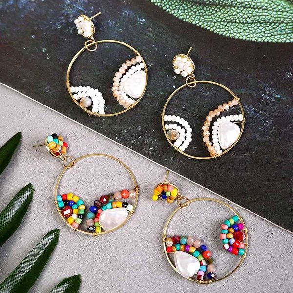 2020 fashion handmade acrylic crystal pearl beaded earring for women trendy round copper circle hanging earring ladies jewelry, Silver
2020 fashion handmade acrylic crystal pearl beaded earring for women trendy round copper circle hanging earring ladies jewelry, Silver