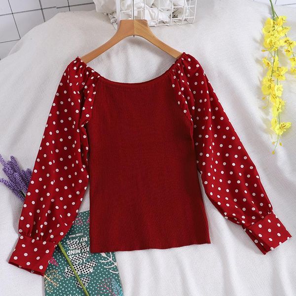 hisuma осень женщины pachwork горошек шифон полосатый вязаная basic рубашка lady короткие упругие тонкий пуловер оборками блуза tops, White
hisuma осень женщины pachwork горошек шифон полосатый вязаная basic рубашка lady короткие упругие тонкий пуловер оборками блуза tops, White