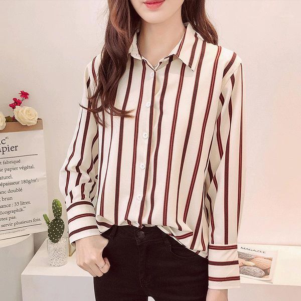 women's striped print blouse 2020 autumn casual shirts long sleeve turn down collar plus size with buttons office ladies mujer1, White
women's striped print blouse 2020 autumn casual shirts long sleeve turn down collar plus size with buttons office ladies mujer1, White