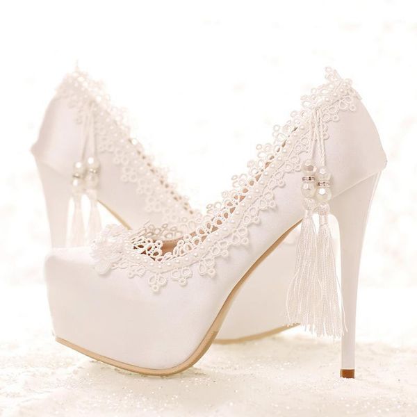 dress shoes sweetness spring and summer lady high heels wedding party satin shose white lace bridal graduation prom pumps1, Black
dress shoes sweetness spring and summer lady high heels wedding party satin shose white lace bridal graduation prom pumps1, Black