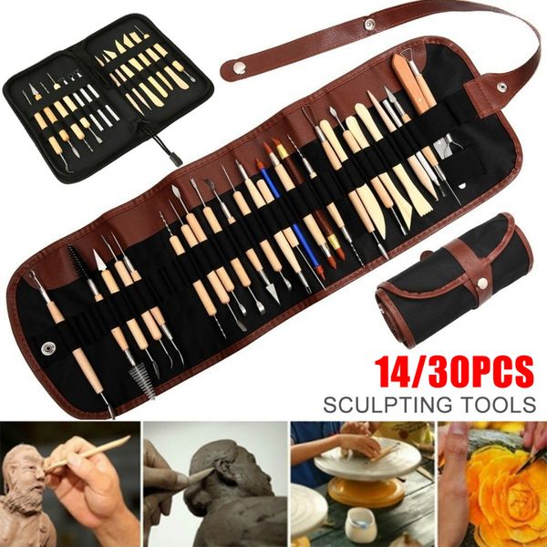 beginner ceramic 14/30pcs pottery woodwork sculpting tool kit diy wood clay crafts modeling tools q1106
beginner ceramic 14/30pcs pottery woodwork sculpting tool kit diy wood clay crafts modeling tools q1106