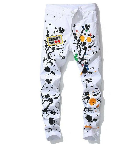 21ss men's brand designers jeans distressed ripped biker slim fit motorcycle biker denim for mens leisure fashion white jeans, Blue 
21ss men's brand designers jeans distressed ripped biker slim fit motorcycle biker denim for mens leisure fashion white jeans, Blue