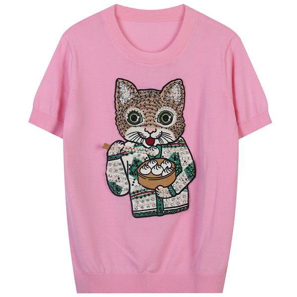 1222 2022 spring summer brand same style sweaters black white pink green pullover crew neck short sleeve sweater women clothes ming, White;black
1222 2022 spring summer brand same style sweaters black white pink green pullover crew neck short sleeve sweater women clothes ming, White;black