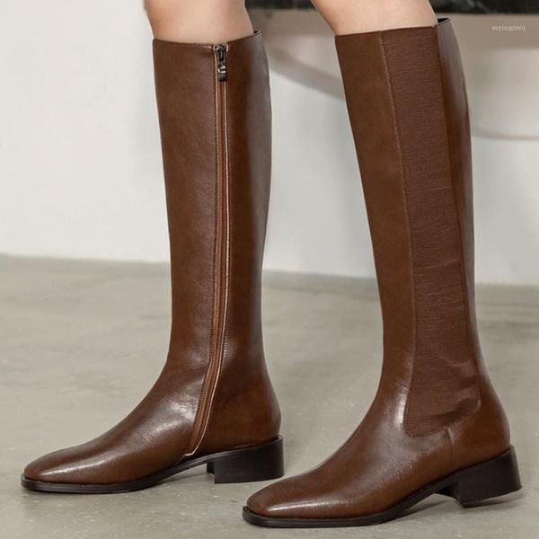 women's genuine leather winter warm plush knee high knight boots square toe side zip elastic patchwork long flats boots shoes1, Black
women's genuine leather winter warm plush knee high knight boots square toe side zip elastic patchwork long flats boots shoes1, Black