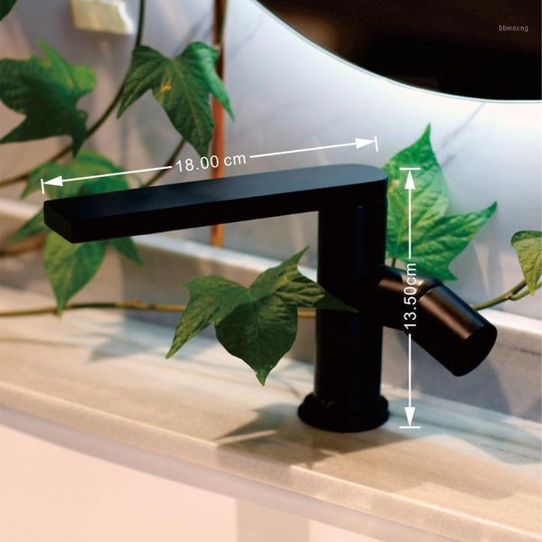 brass material black paint bathroom basin faucets cold mixer tap single hole1