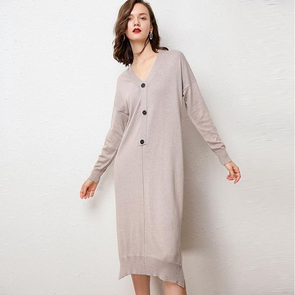 over the knee long v-neck sweater skirt female loose lazy knit dress autumn and winter fashion bottoming shirt inside the hood1, White;black
over the knee long v-neck sweater skirt female loose lazy knit dress autumn and winter fashion bottoming shirt inside the hood1, White;black