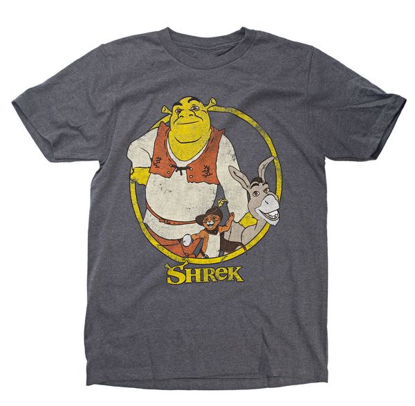 shrek donkey and puss mens heather grey retro hoodie designers t shirts sweatshirt