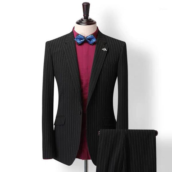 men's suits & blazers black stripe men suit for business formal male one button peaked lapel slim fit men's jacket1, White;black
men's suits & blazers black stripe men suit for business formal male one button peaked lapel slim fit men's jacket1, White;black