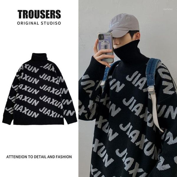 turtleneck sweater men's autumn winter casual printing letters simple loose warm knit pullover trend hip-hop street style 1, White;black
turtleneck sweater men's autumn winter casual printing letters simple loose warm knit pullover trend hip-hop street style 1, White;black