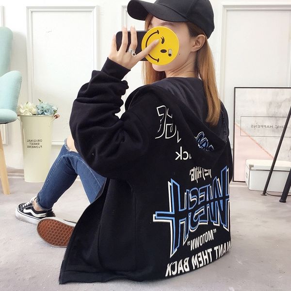 hxscc cotton women's long-sleeved mm 2019 autumn and winter new fashion large coat sweater size fat super hooded sweater coa, Black
hxscc cotton women's long-sleeved mm 2019 autumn and winter new fashion large coat sweater size fat super hooded sweater coa, Black