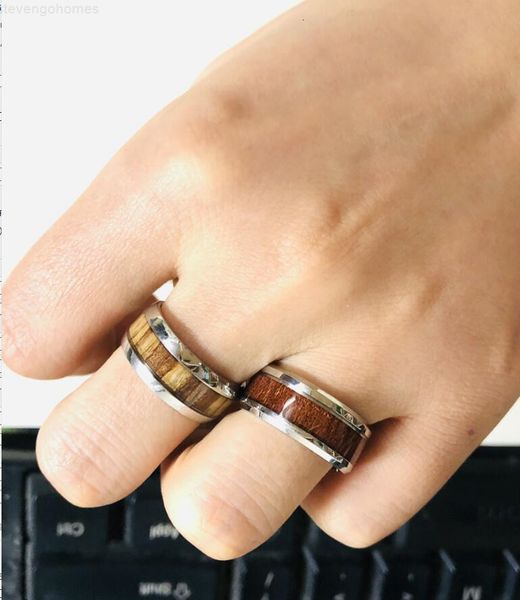 wood color band fashion stainless wooden rings for men women - creative steel ring (us size 6-13, Silver
wood color band fashion stainless wooden rings for men women - creative steel ring (us size 6-13, Silver