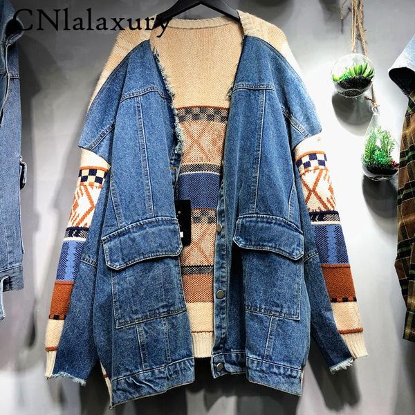 new autumn 2020 new korean loose vintage denim jacket female fashion knitted patchwork jeans jacket coat woman sweaters outwear, Black;brown
new autumn 2020 new korean loose vintage denim jacket female fashion knitted patchwork jeans jacket coat woman sweaters outwear, Black;brown