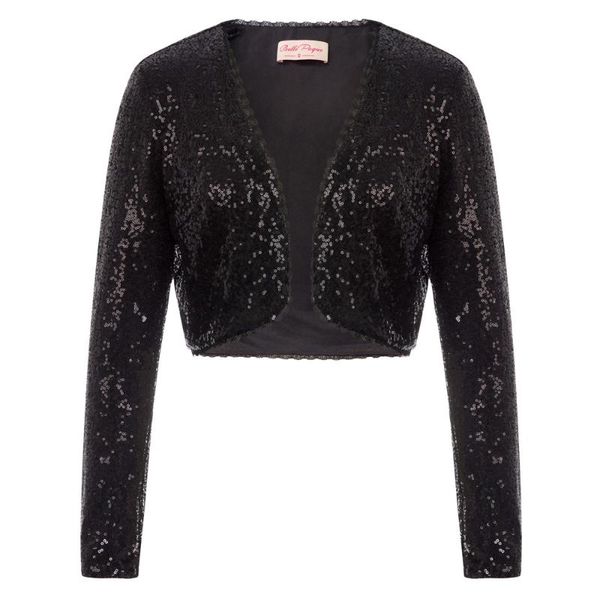 women jacket shining sequined short coat 3/4 sleeve opening front cropped length coat outerwear ladies bolero shrug, Black;brown
women jacket shining sequined short coat 3/4 sleeve opening front cropped length coat outerwear ladies bolero shrug, Black;brown
