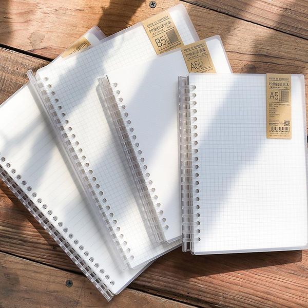 a5/ b5 creativity loose-leaf student pp transparent notebook simple girls removable memo pad journals school stationery supplies, Purple;pink
a5/ b5 creativity loose-leaf student pp transparent notebook simple girls removable memo pad journals school stationery supplies, Purple;pink