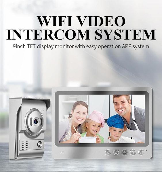 

video door phones smartyiba 9"wifi intercom for smart home app remote unlock talk ir cut doorbell auto snaps record phone1