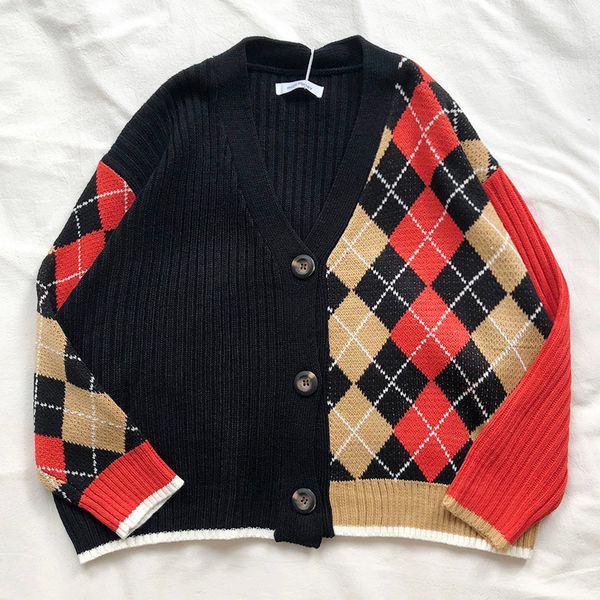 3 colors 2019 spring and autumn korean style color patchwork v neck plaid knittd cardigans womens sweaters womens (x180) c0127, White;black
3 colors 2019 spring and autumn korean style color patchwork v neck plaid knittd cardigans womens sweaters womens (x180) c0127, White;black