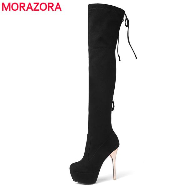 morazora 2020 new fashion women boots flock leather platform over the knee boots zip autumn winter high heels thigh high boots t200425, Black
morazora 2020 new fashion women boots flock leather platform over the knee boots zip autumn winter high heels thigh high boots t200425, Black