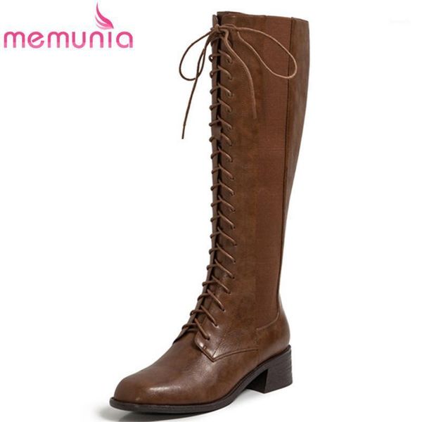 boots memunia 2021 genuine leather knee high women riding round toe cross tied square heel ladies shoes1, Black
boots memunia 2021 genuine leather knee high women riding round toe cross tied square heel ladies shoes1, Black