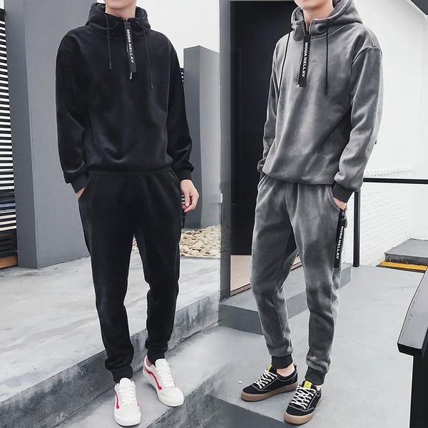 men's tracksuits men clothing autumn and winter 2021 korean fashion double-sided fleece hooded sweater thickened sports two-piece suit, Gray
men's tracksuits men clothing autumn and winter 2021 korean fashion double-sided fleece hooded sweater thickened sports two-piece suit, Gray