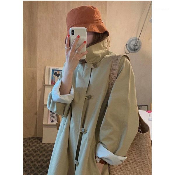 women's trench coats booking korea generation spring 2021 tai good niche restoring ancient ways design feeling long sleeve coat1, Tan;black
women's trench coats booking korea generation spring 2021 tai good niche restoring ancient ways design feeling long sleeve coat1, Tan;black