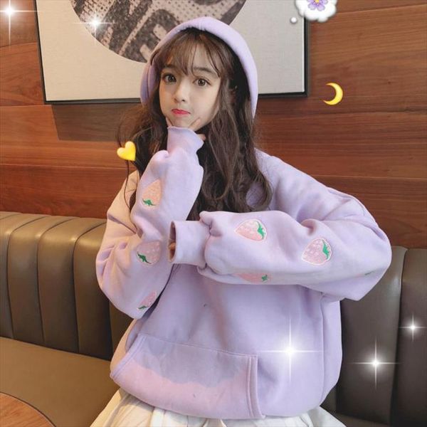 harajuku fashion women hoodies cute strawberry embroidery hooded student sweatshirt sweet loose women pullovers drop shipping, Black
harajuku fashion women hoodies cute strawberry embroidery hooded student sweatshirt sweet loose women pullovers drop shipping, Black