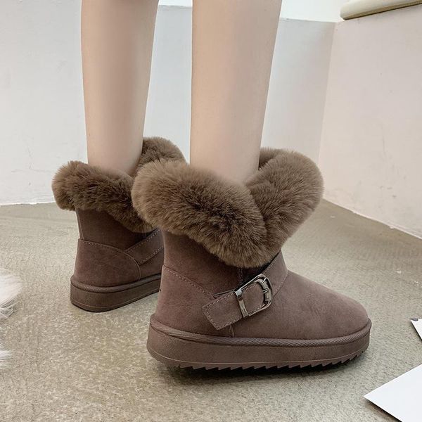 dropshipping women woman casual ladies warm shoes platform winter snow boots flat metal buckle faux fur thick plush ankle boots, Black
dropshipping women woman casual ladies warm shoes platform winter snow boots flat metal buckle faux fur thick plush ankle boots, Black