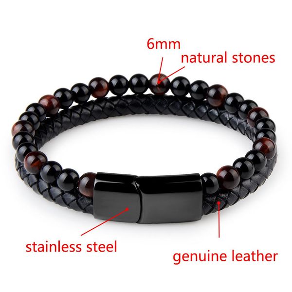 new fashion men jewelry natural stone genuine leather bracelet black stainless steel magnetic clasp tiger eye bead bracelet men bbydnw
new fashion men jewelry natural stone genuine leather bracelet black stainless steel magnetic clasp tiger eye bead bracelet men bbydnw