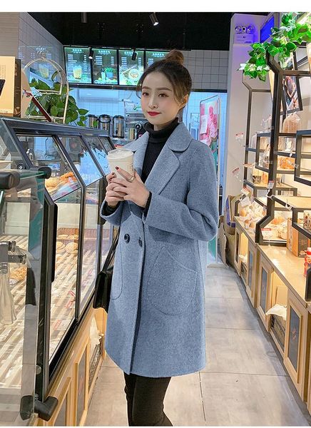 fashion slim long solid women wool coat turn-down collar pockets women's woolen jacket full sleeve coat and jacket, Black
fashion slim long solid women wool coat turn-down collar pockets women's woolen jacket full sleeve coat and jacket, Black