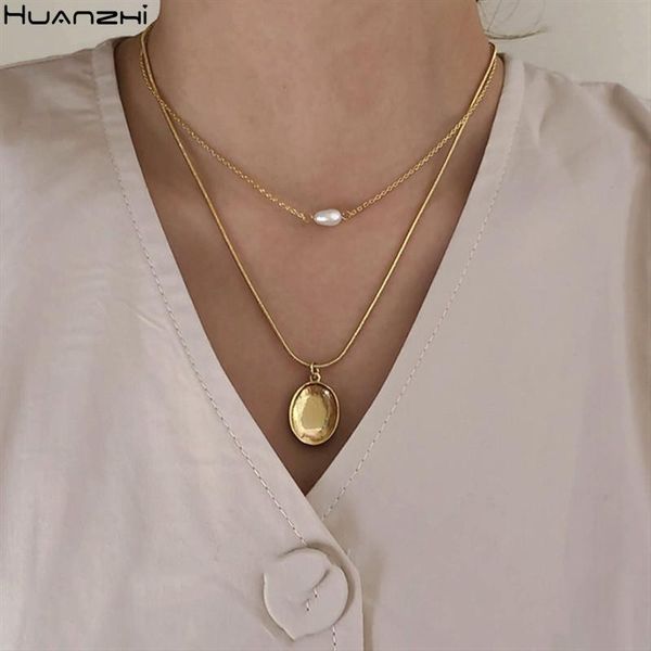 chains huanzhi 2021 trendy gold geometric oval double layer natural pearl pendant chain necklace clavicle choker for women jewelry, Silver
chains huanzhi 2021 trendy gold geometric oval double layer natural pearl pendant chain necklace clavicle choker for women jewelry, Silver