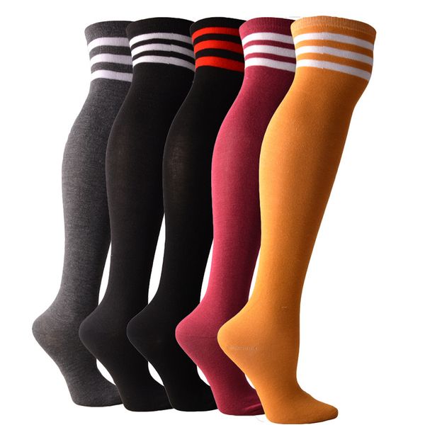 dance all match three bars above knee long high women's socks, Black
dance all match three bars above knee long high women's socks, Black