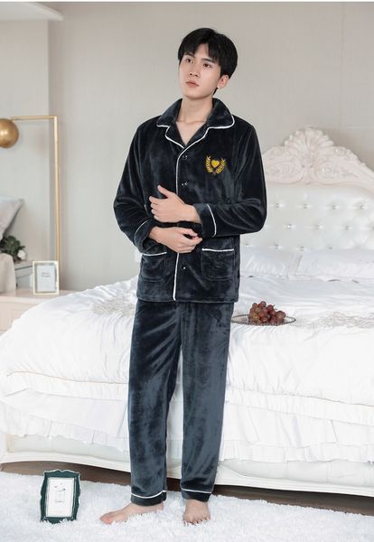 oeak warm sleepwear men's flannel winter thick pajama male thick long sleeve pijama casual autumn pyjamas men coral fleece sleep lj2011, Black;brown
oeak warm sleepwear men's flannel winter thick pajama male thick long sleeve pijama casual autumn pyjamas men coral fleece sleep lj2011, Black;brown