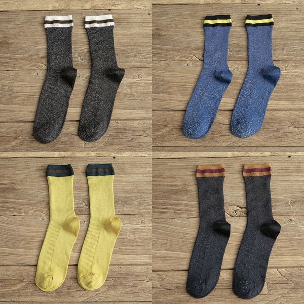 bd6zh ribbon thin cotton socks style mid-calf korean gold and silver silk striped color matching ribbon autumn sweet for style stacking sock, Black
bd6zh ribbon thin cotton socks style mid-calf korean gold and silver silk striped color matching ribbon autumn sweet for style stacking sock, Black